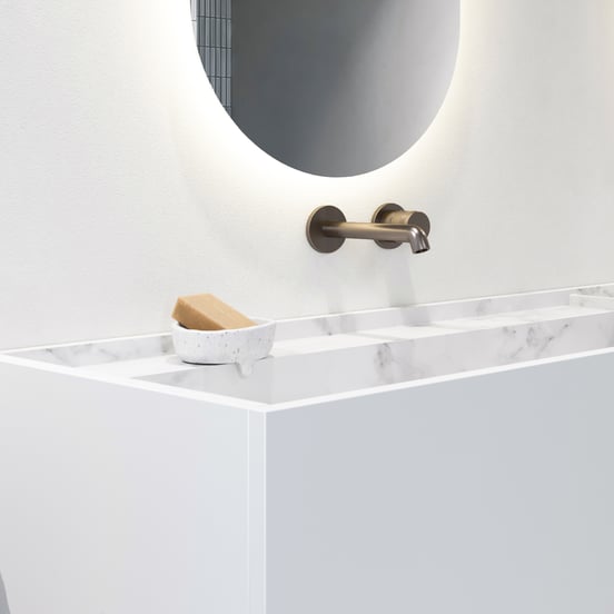 Blaufoss Pavilion robinet de lavabo encastré Brushed GunMetal incl élément intégré