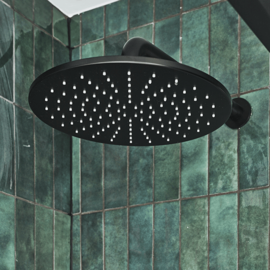 Blaufoss Round 300 tête de douche ronde avec support mural 30 cm noir mat