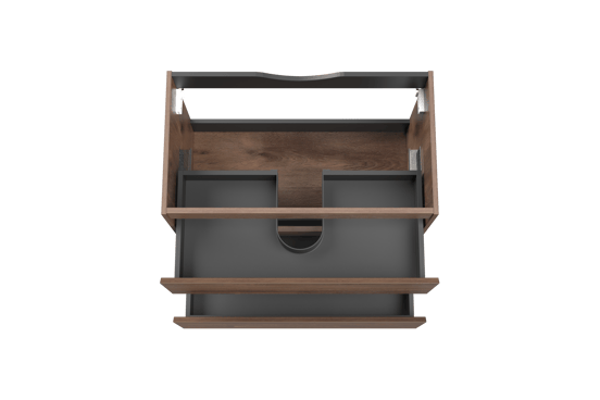 Linie Lado zwevende wastafelonderkast 80 x 46 cm bruin eiken 2 lades