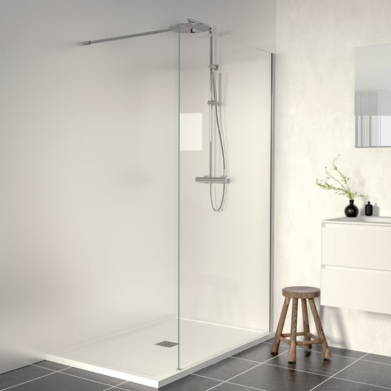 Linie Walk-In douche à l'italienne 120 x 200 cm verre transparent profil chrome brillant