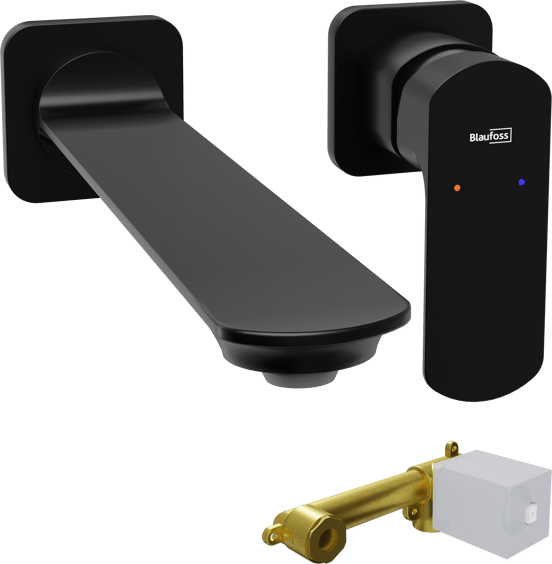 Blaufoss Bodan inbouw wastafelkraan mat zwart incl. inbouwelement