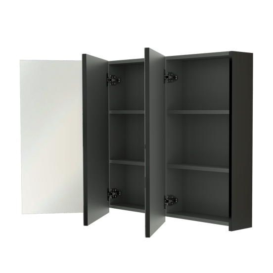 Linie Montro spiegelkast 120 x 75 cm Mat Zwart
