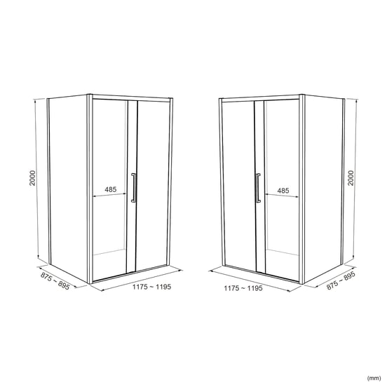Luca Varess Senses douchecabine met schuifdeur en vaste zijwand 90 x 120 cm helder glas glans chroom profiel