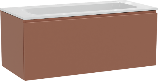 Balmani Sfera meuble salle de bains suspendu 120 x 55 cm cotto avec Tablo Strada plan simple en marbre composite blanc brillant