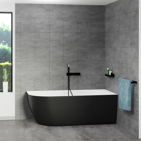 Luca Varess Otello baigNoire d'angle droite duo 170 x 80 cm acrylique Noir Mat