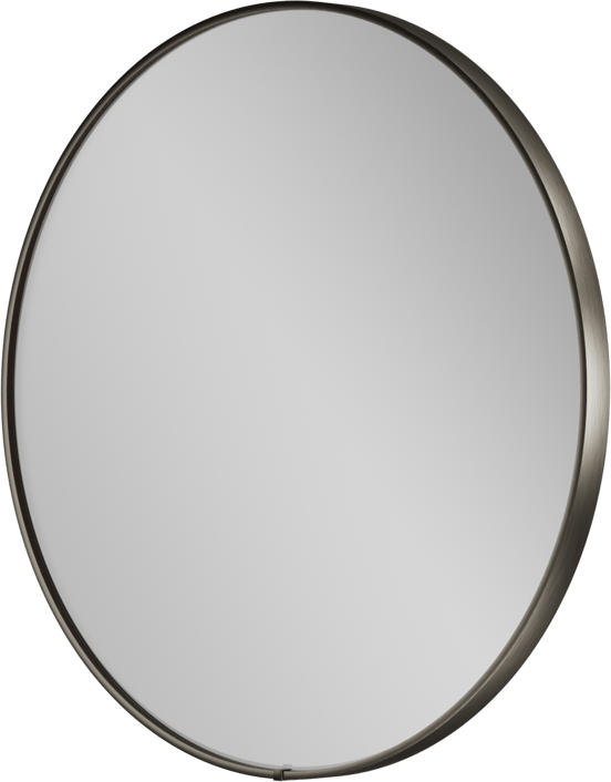 Balmani Secret rond badkamerspiegel Brushed Gunmetal Ø 60 cm met spiegelverlichting en anti-damp