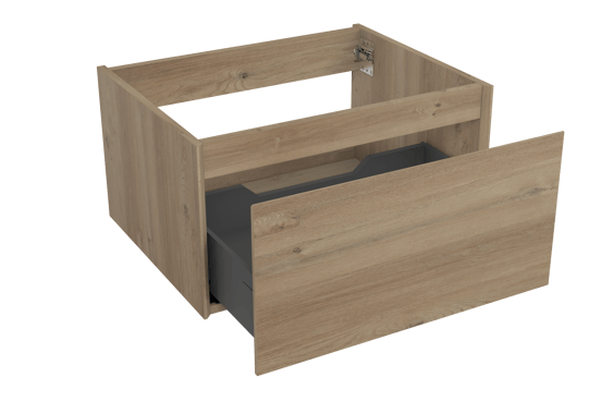 Storke Edge zwevende wastafelonderkast 65 x 52 cm ruwe eik 1 lade