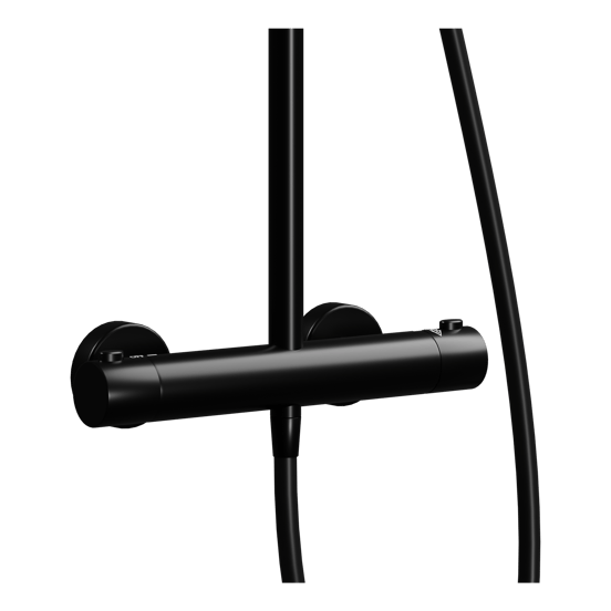 Linie Neptunus opbouw regendoucheset thermostatische kraan Mat Zwart