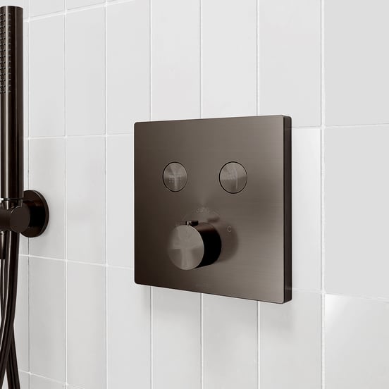 Blaufoss Smartbox Switch-Line thermostat encastrable 2 sorties Brushed GunMetal incl élément intégré