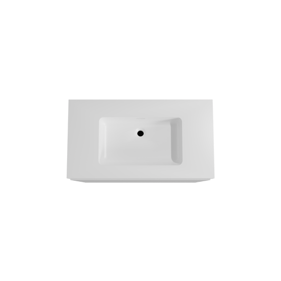 Storke Edge staand badmeubel 95 x 52 cm hoogglans wit met Mata High enkele wastafel in solid surface mat wit