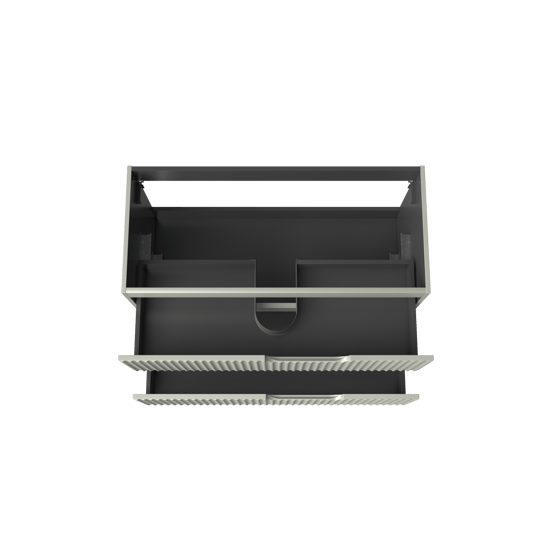 Linie Ribbo zwevende wastafelonderkast 100 x 46 cm greige 2 lades