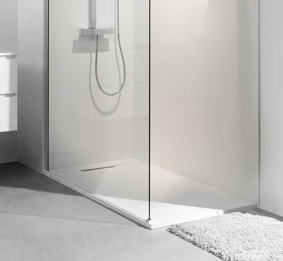Balmani Indus receveur de douche 150 x 90 cm marbre composite blanc mat structure en ardoise