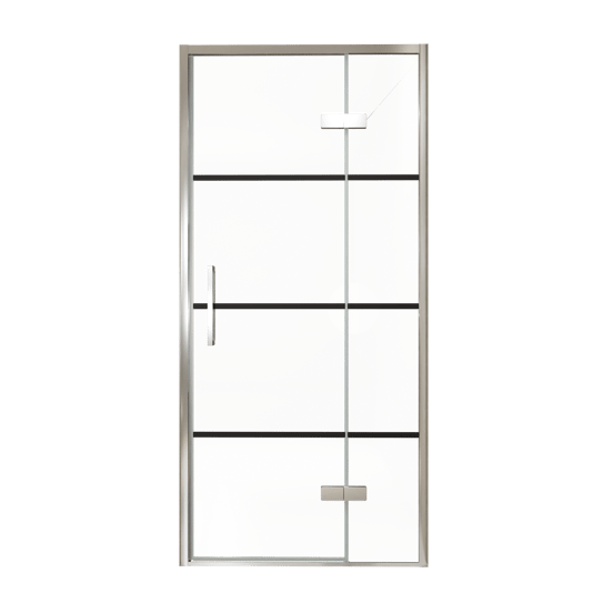 Balmani Senses Design douche draaideur rechts 100 cm x 210 cm Lined glas, Chroom profielen