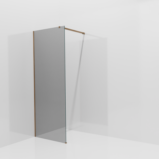 Balmani Modular douche à l'italienne: 80 x 200 cm, Miroir Reflex, Profil Brushed Rosegold