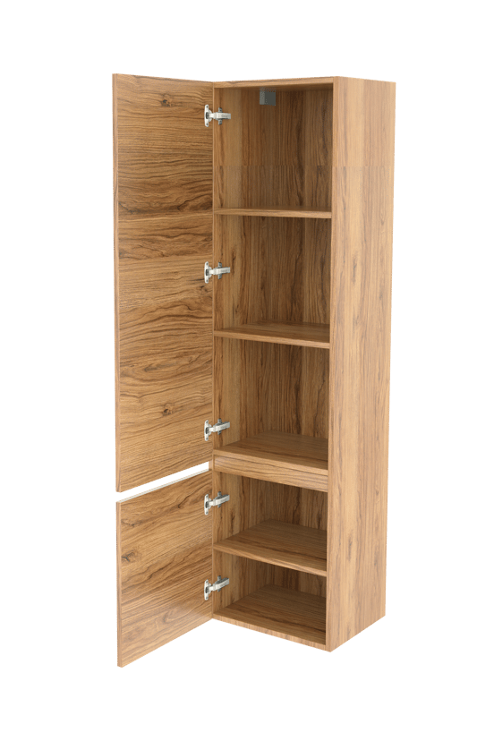 Balmani Lucida zwevende badkamerkast links teakhout 45 x 35 x 169 cm