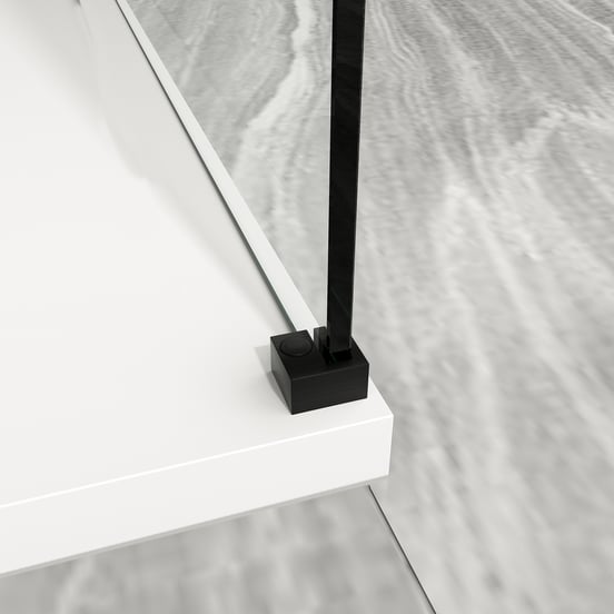 Balmani Modular douche à l'italienne 160 x 200 cm verre transparent profil noir mat