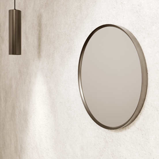 Balmani Auro ronde toiletspiegel Brushed GunMetal Ø 35 cm