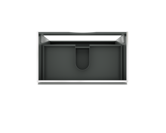 Linie Lado meuble sous-vasque a poser 80 x 46 cm Blanc Brillant 3 tiroirs