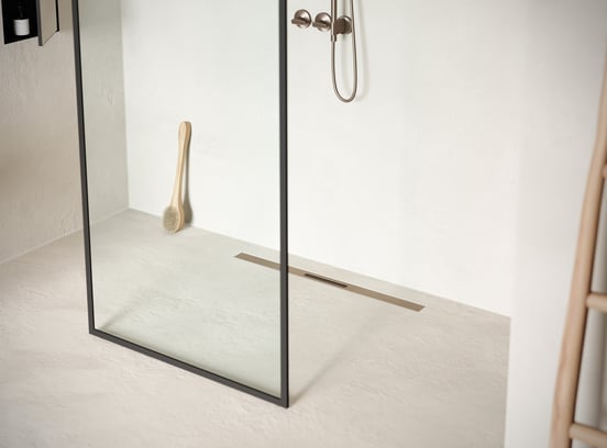 Easy Drain R-Line Clean Color caniveau de douche 80cm Brushed Red Gold