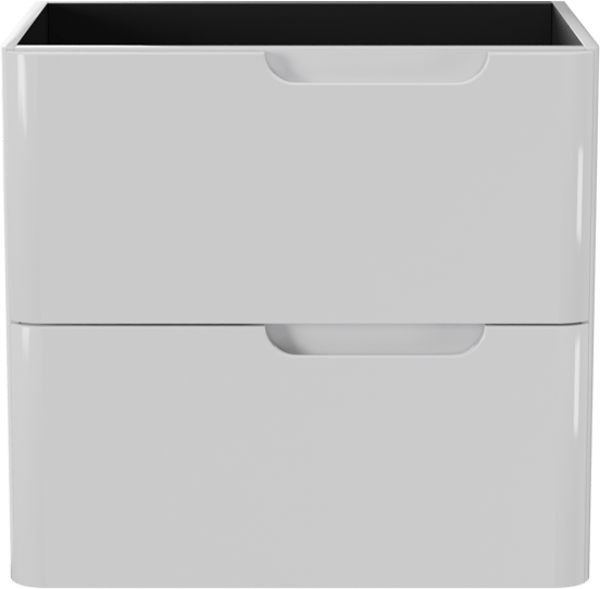 Linie Curvo zwevende wastafelonderkast 60 x 46 cm Hoogglans Wit 2 lades