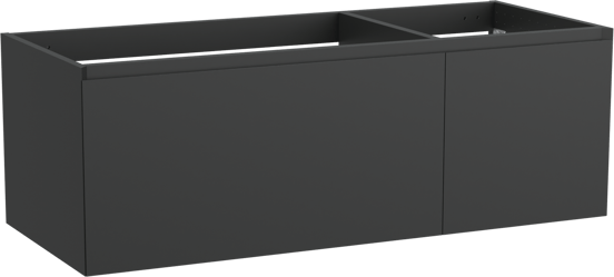 Balmani Idra meuble sous-vasque suspendu 135 x 55 cm asymétrique à gauche noir mat 4 tiroirs