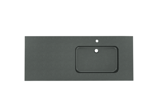 Balmani Napoli asymmetrisch rechtse wastafel verzoete graniet 135 x 55 cm