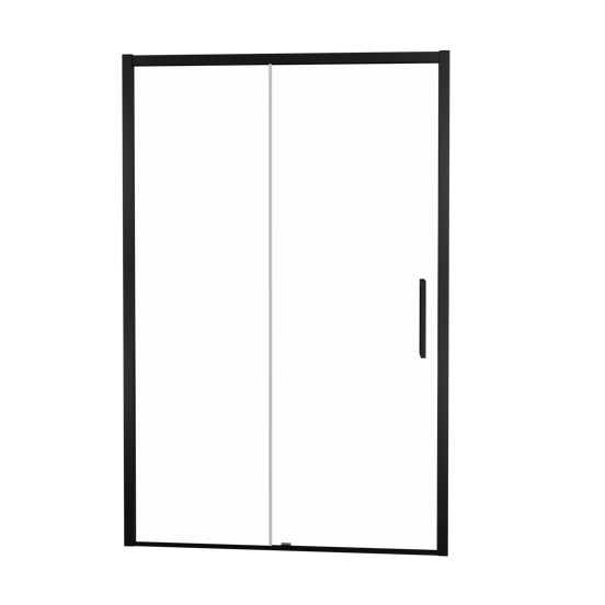 Balmani Senses Design porte coulissante réversible 140 cm x 210 cm verre transparent, Profil noir