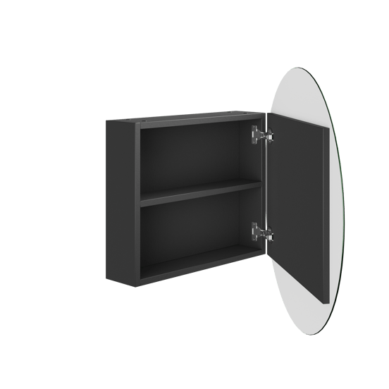 Storke rond spiegelkast 75 x 75 cm mat zwart