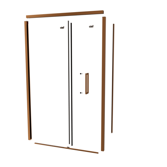 Balmani Senses Design 120 cm links douchecabine met schuifdeur profielenset brushed rosegold