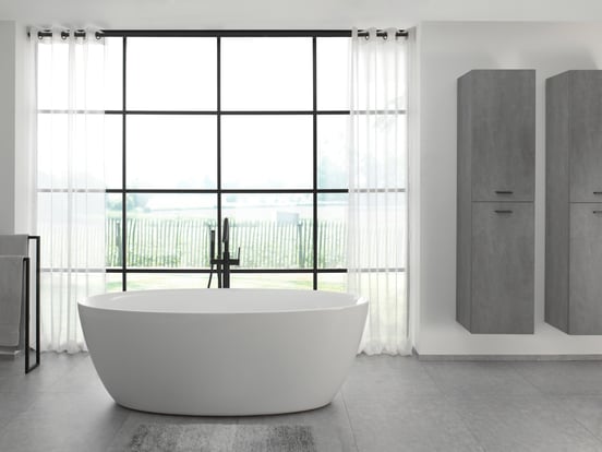 Luca Varess Dias baignoire îlot ovale 170 x 82 cm acrylique blanc brillant