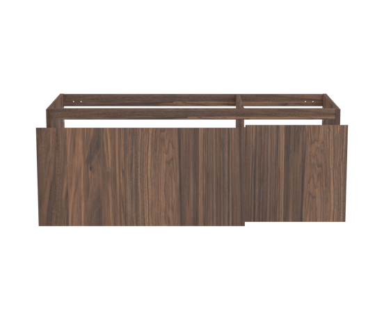 Balmani Idra zwevende wastafelonderkast 135 x 55 cm asymmetrisch links fineer notenhout 4 lades