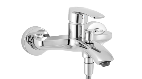 Blaufoss Tristan mengkraan muurmontage opbouw badkraan glanzend chroom