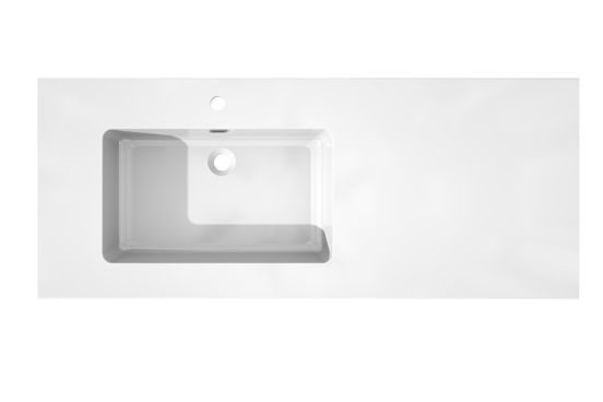 Storke Diva asymmetrisch linkse wastafel glanzend composiet marmer 130 x 52 cm combinatie kast 45 cm