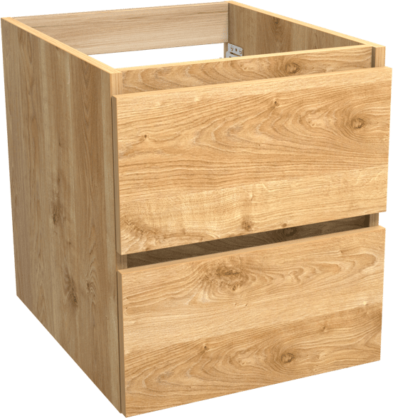 Balmani Lucida zwevende wastafelonderkast 45 x 55 cm ruw eiken 2 lades
