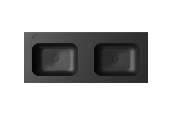 Balmani Tablo Strada Doppelwaschtisch Schwarz Matt Top Solid 135 x 55 cm