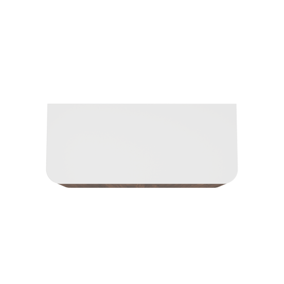 Balmani Moon meuble salle de bains suspendu 130 x 55 cm noyer américain avec Moon tablette simple ou double en solid surface blanc mat