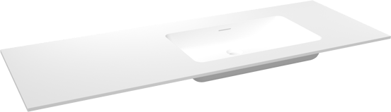 Storke Mata Waschtisch, rechts, Solid Surface matt, 140 x 52 cm, Schrankkombination 35 cm