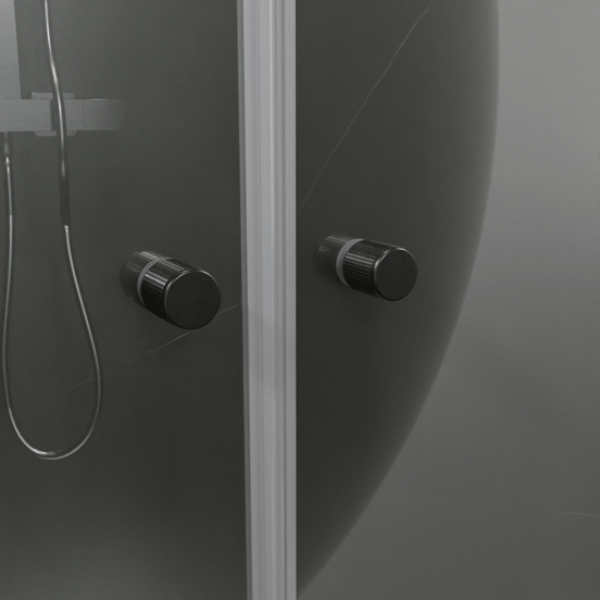 Luca Varess Kuresa douche pendeldeur 80 x 200 cm helder glas mat zwart profiel