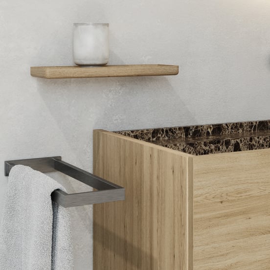 Blaufoss Noma dubbele handdoekhouder Brushed GunMetal 41cm