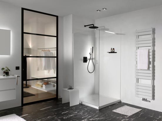 Balmani Piatto douchewandpaneel 90 x 220 cm Solid Surface mat wit