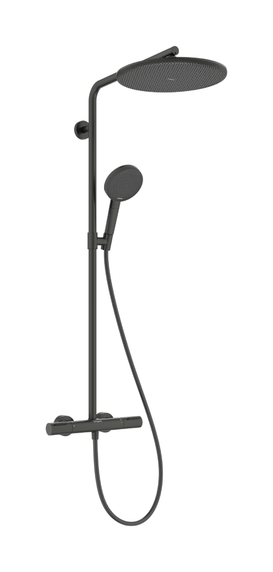 Hansgrohe Raindance Alive S Puro Showerpipe regendoucheset 300 1jet, Ecosmart met Ecostat element thermostaat Brushed Black Chrome