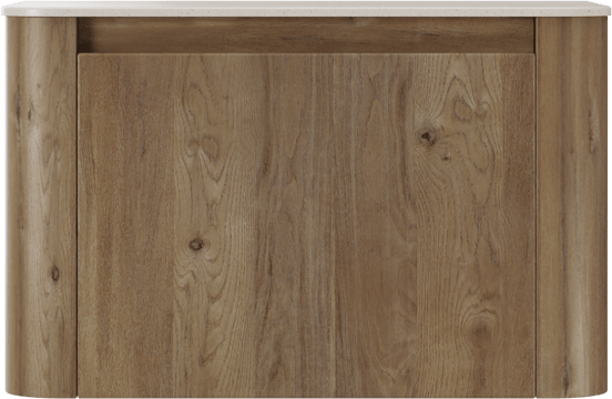 Storke Soft hängendes Möbelstück Set: 80 x 46 cm, Eiche rau, mit Tavola Soft Einzelwaschtischplatte Solid Surface Beige Granit