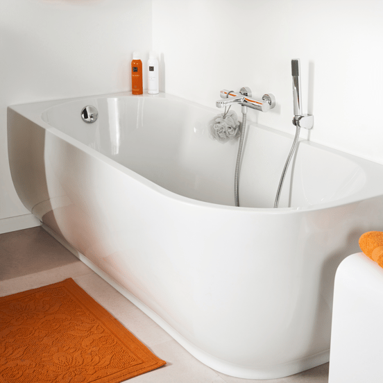 Linie Paulo eenpersoons hoekbad links 170 x 75 cm acryl Hoogglans Wit