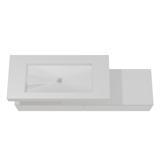 Balmani Mitra Elements meuble salle de bains suspendu 180 x 55 cm blanc mat avec Dominus lavabo simple pour 2 trous de robinet 120 cm en solid surface blanc mat