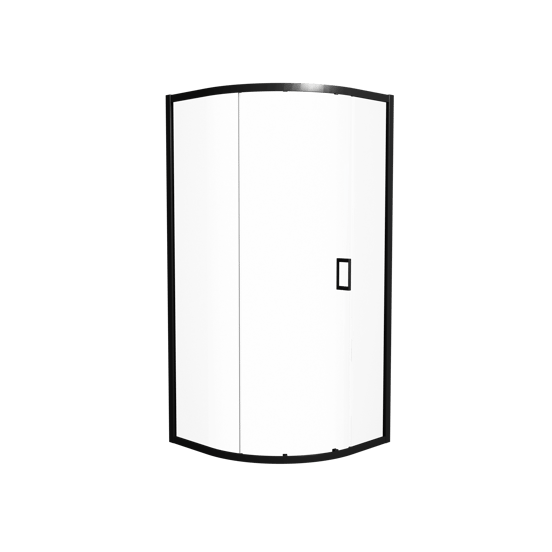 Luca Varess Vidor coin douche quart de rond avec porte coulissante 90 x 90 cm verre transparent profil noir mat