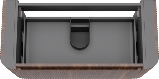 Storke Soft  hängendes möbelstück Waschtischunterschränke 100 x 46 cm Nussbaum 2 Schubladen Vert. Sym. Rippe