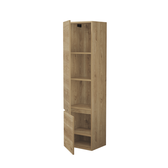 Balmani Lucida Badhochschrank: Hängend, links, Eiche rustikal, 45 x 35 x 169 cm