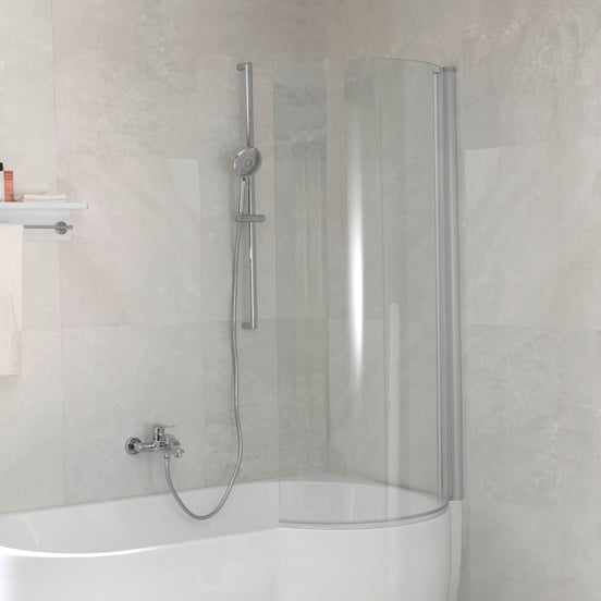 Luca Varess Cyrus pare-baignoire simple 81 cm verre clair profil chrome