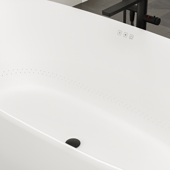 Luca Varess Bolla air whirlpool ovale 180 x 80 cm acrylique blanc mat