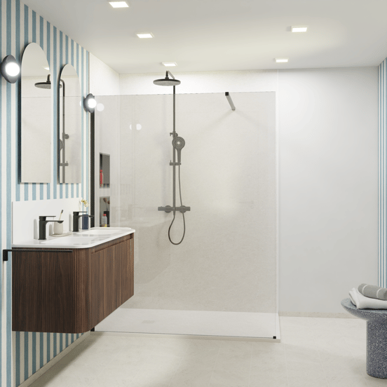 Luca Varess Suite douchebak 160 x 90 cm composietmarmer Dizzy Light 